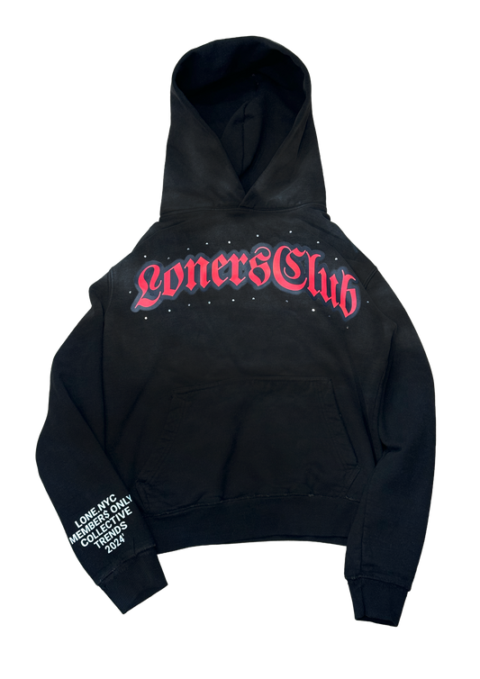 “LC25 TOUR” HOODIE - BLACK X RED