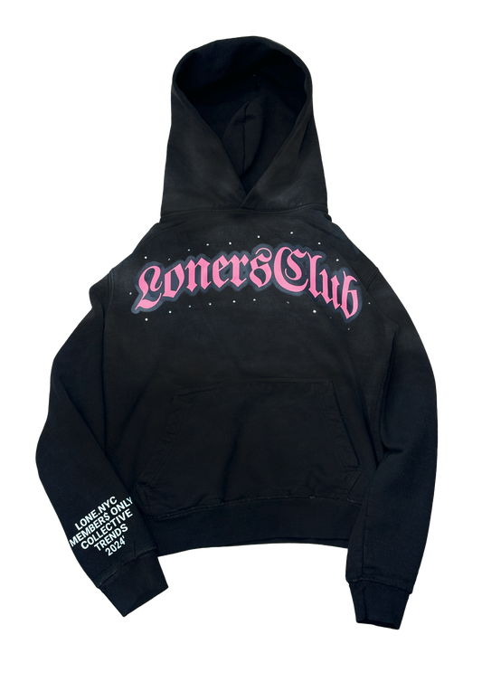 “LC25 TOUR” HOODIE - BLACK X PINK